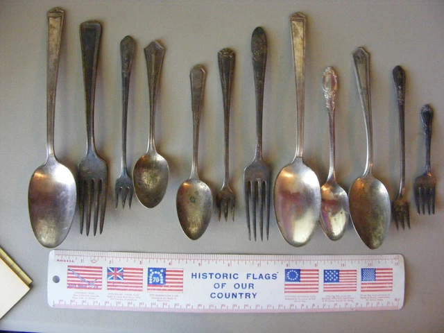 12 Pieces Vintage Plated Silverware