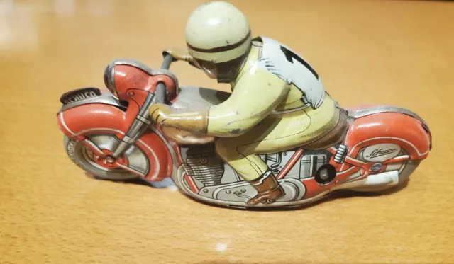 Altes Schuco 1006 Blech Motorrad US Zone Blechspielzeug
