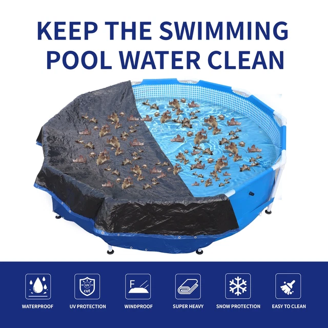 13FT ROUND POOL Cover for Above Ground Pools 8mil Poly Tarps UV