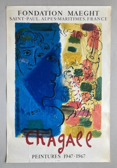 [AFFICHE] CHAGALL. Fondation MAEGHT. 1967. Impression lithographique ...