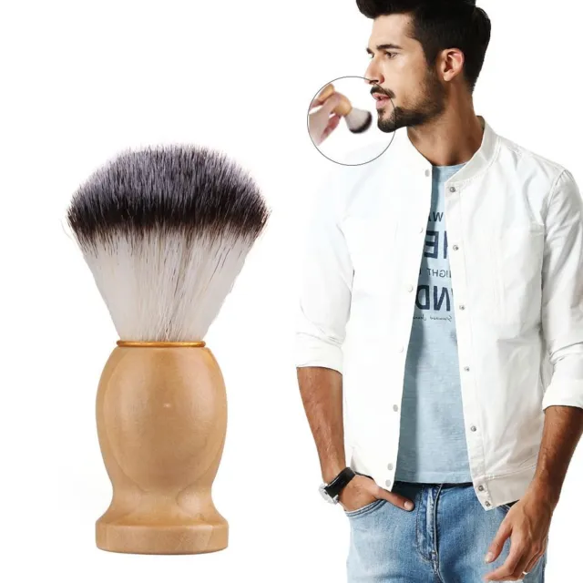 Brosse à raser pour hommes Cheveux de blaireau Nettoyage facial de barbe