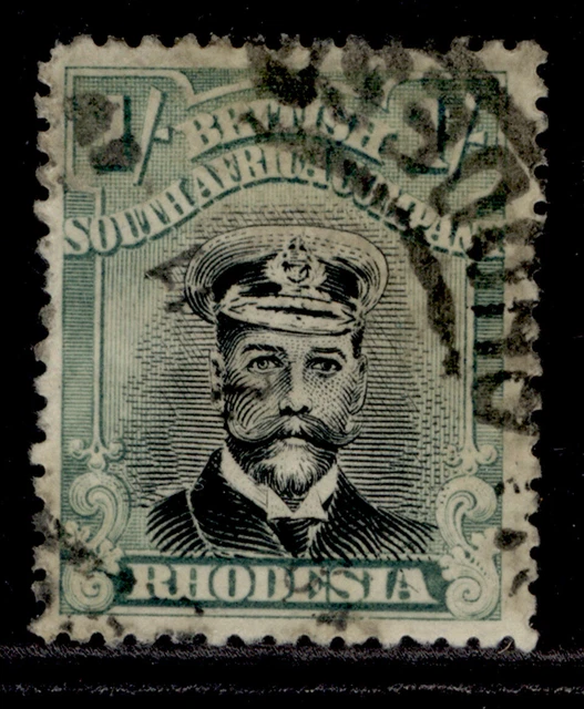 RHODESIA GV SG272, 1s black & pale blue-green, USED. Cat £20.