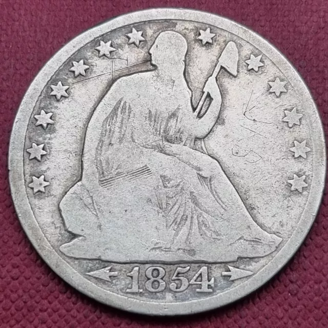 1854 O Seated Liberty Half Dollar 50c Circulated #55666