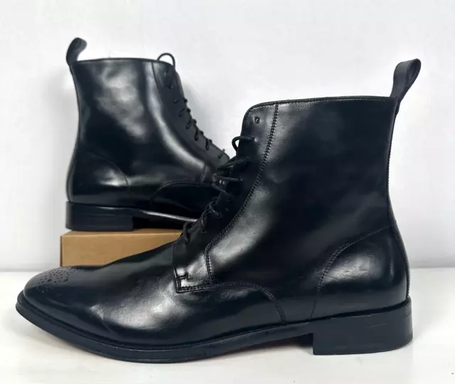 Cole Haan Mens Best Lionel Dress Boot, Leather Size 10.5 US Lace Black C13019