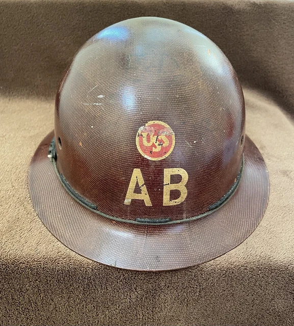 Vintage USS US Steel AB American Bridge MSA Skullgard Hard Hat