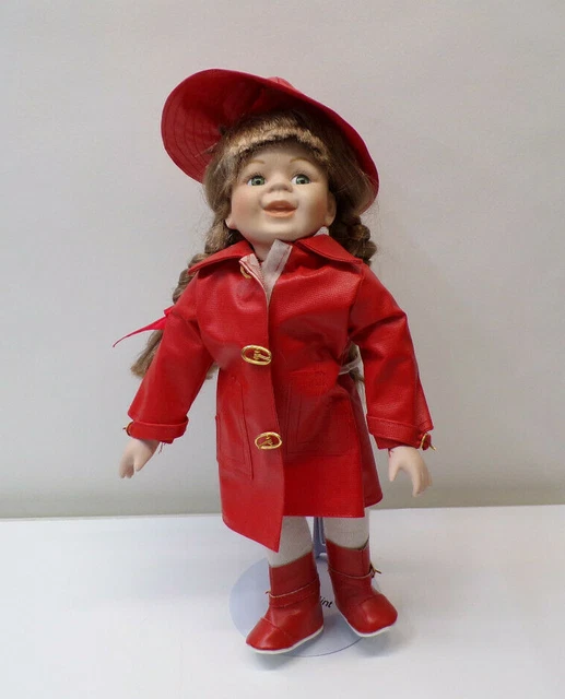 The Heritage Mint Puddle Jumping April 14” Porcelain Doll With Stand NO Umbrella
