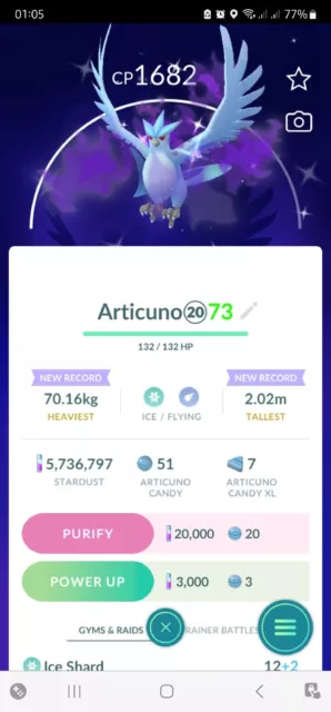 Shiny Articuno - Trade – PokeGoMarket9