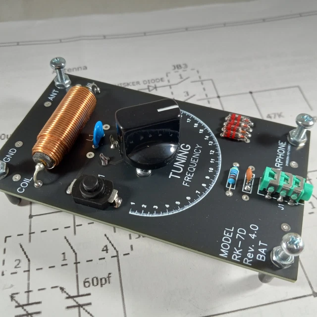 QUAD GERMANIUM DIODES Black Crystal Radio Receiver Assembled with High