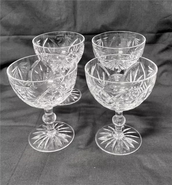 4 Webb Corbett art deco hand cut crystal champagne glasses  # 2