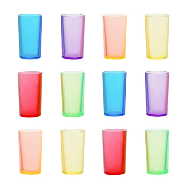 12PCS Colorful Plastic Cups Drinking Miniature Home Bar Party 1:12 Dollhouse New