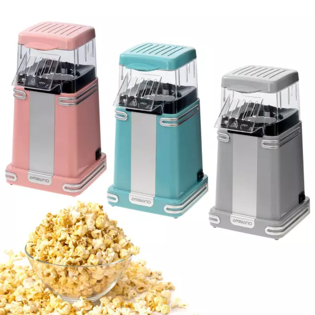 Popcornmaschine 900W Heißluft Retro Popcorn Maschine Maker ohne Fett Öl fettfrei