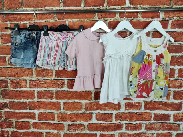 Girls Bundle Age 3-4 Years 100% Next Denim Shorts Pretty Summer Top Kids 104Cm