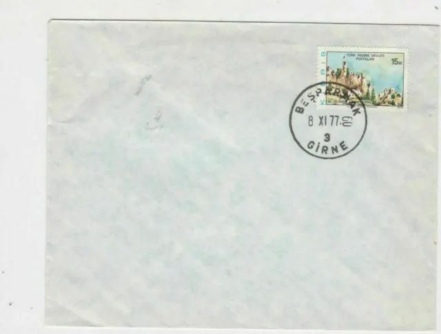 cyprus 1977 ankara building stamps cover ref 21185