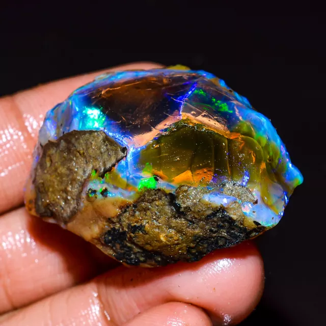 Éthiopien Opale Naturel Pierre Précieuse Welo Feu Brut Cristal 97 Carats