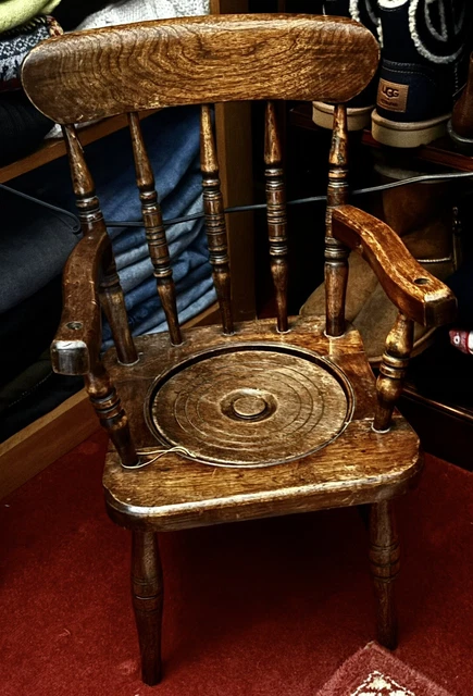 Antique childs potty chair best sale