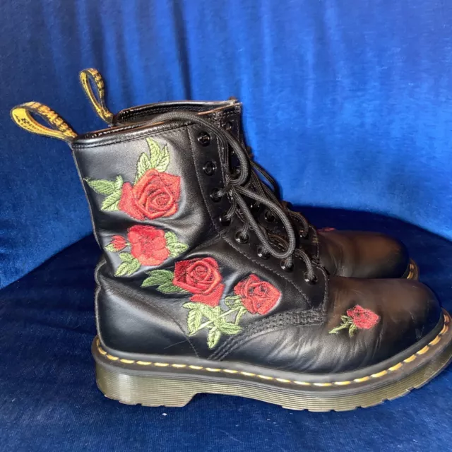 Rose embroidered on sale doc martens