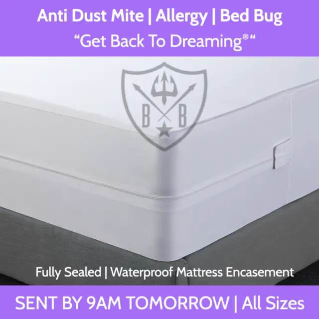 Anti Bed Bug and Dust Mite, Mattress Cover, Protector, Zippered Encasement.