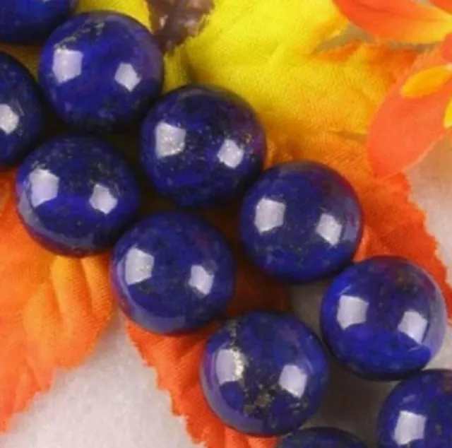 Natural 10mm Blue Lapis Lazuli Round Gemstone Loose Beads 15'' AAA