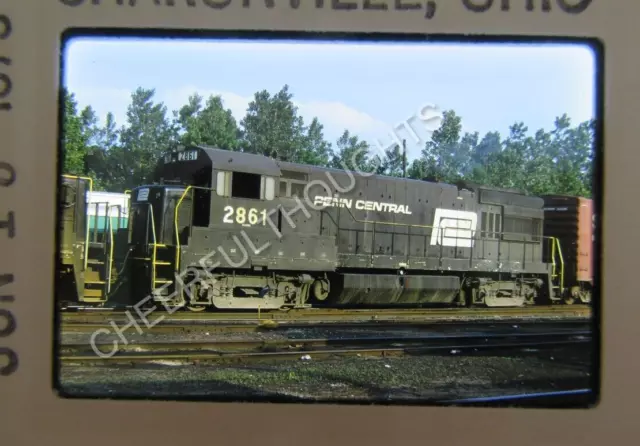 Original '73 Kodachrome Slide PC Penn Central 2861 U30B  Sharonville, OH  36Z27