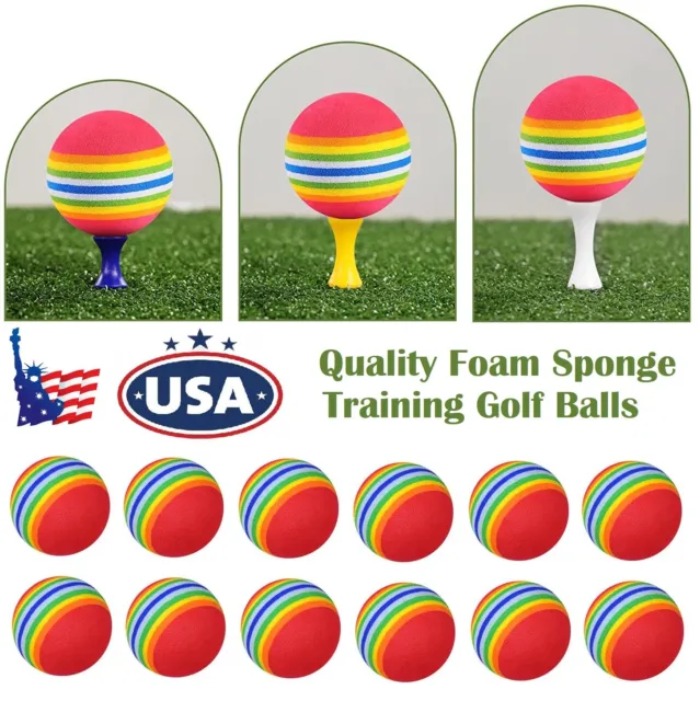 50× Quality Foam Sponge Training Golf Balls Elastic Soft Indoor Practice Ball US