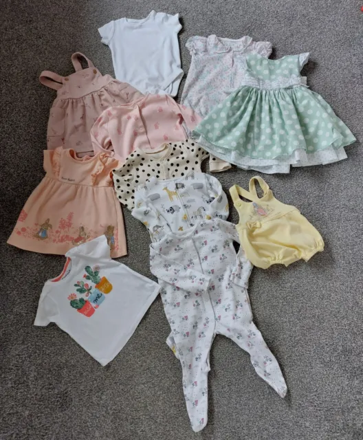Baby girls 3-6 months clothes BUNDLE,DRESSES,VEST,OUTFITS, SLEEPSUITS, ETC