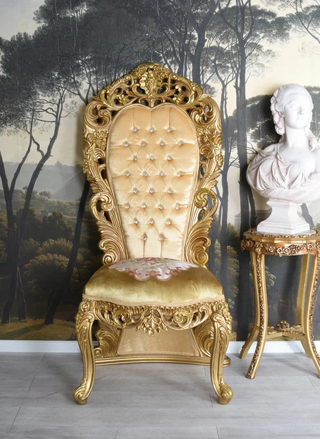 Antique armchair gold splendid armchair giant chair wedding armchair upholstered armchair baroque 2