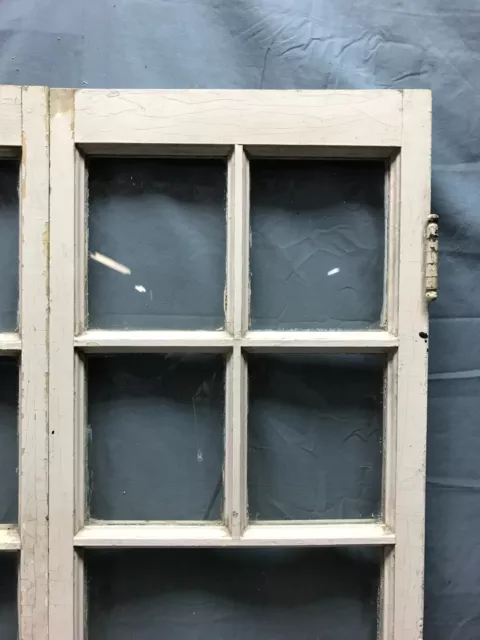 Pair Vintage 5 Lite Shabby Cabinet Cupboard Window Doors 13x42 Old 1706-22B 2