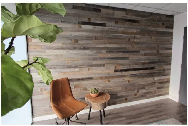 Rustic Reclaimed Barn Wood Planks Peel & Stick Self-Adhesive Wall Panels, 10 SF