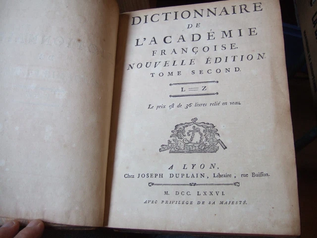 LOT LIVRES ANCIENS ,1776 ,1 grand Volume, dictionnaire EUR 25,00