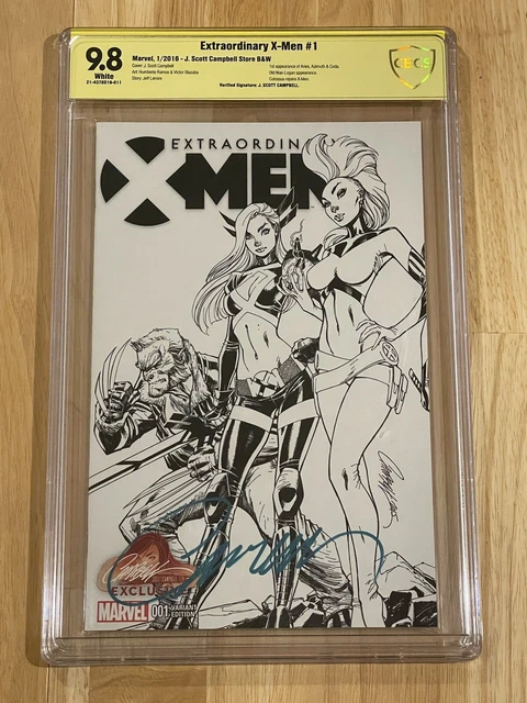 Extraordinary X-Men #1 (2016) CBCS 9.8 Signed J.Scott Campbell Black & White