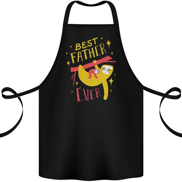 Fathers Day Funny Sloth Dad Daddy Papa Cotton Apron 100% Organic