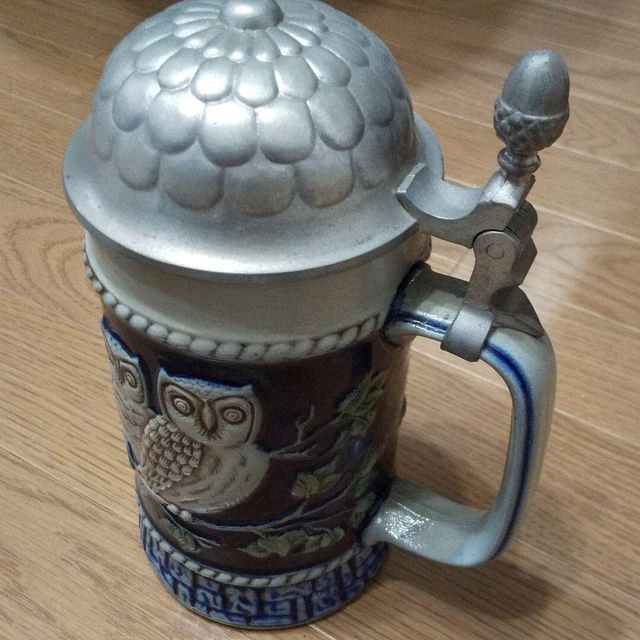 Limited Vintage German Beermag 1980 Gebel Stoneware Stein Owl