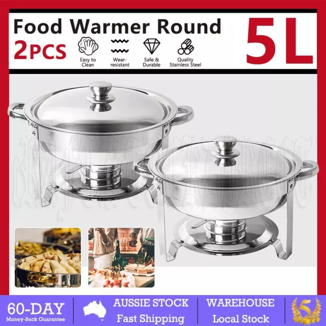 5L Oval Shape Stainless Steel Chafing Dish Buffet Food Warmer Bain Marie Heater