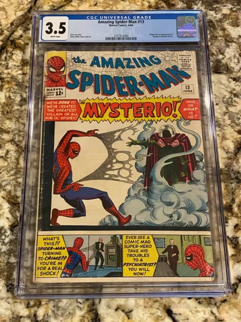 Amazing Spider-Man #13 Cgc 3.5 Rare White Pages 1St Mysterio New Mcu Marvel App