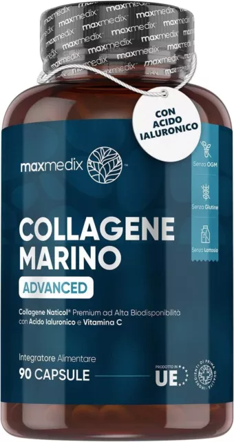 Collagene Marino con Acido Ialuronico + Vitamina C e CoQ10 - Collagene