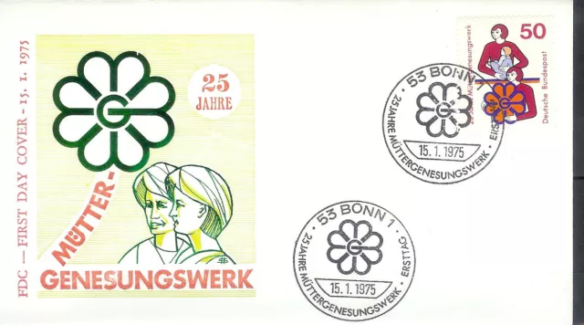 BRD Ersttagsbrief, FDC 831, 25 Jahre MÜTTERGENESUNGSWERK, 15.1.1975, ESST BONN