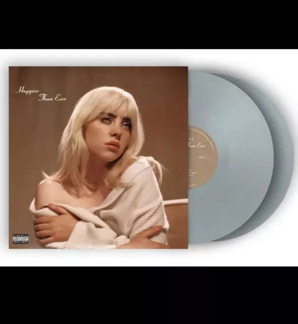BILLIE EILISH “HAPPIER Than Ever” BLUE Coloured Vinyl + Poster New