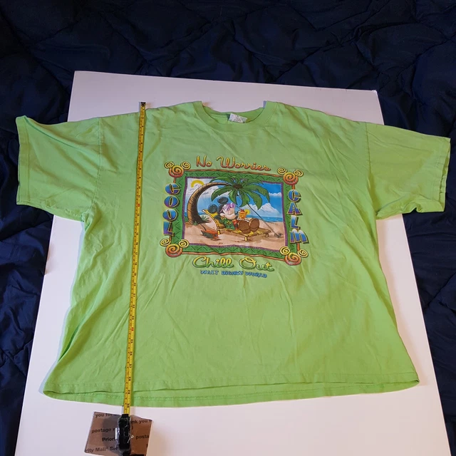 Vintage 90s Mickey Minnie Mouse Florida Walt Disney Sz 3XXL Green Vacation Rare