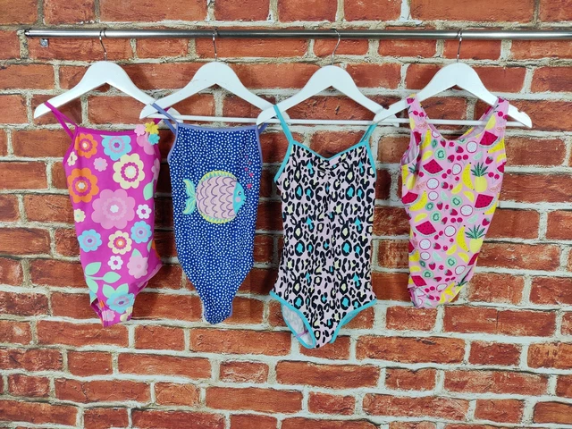 Pacchetto Ragazze Età 7-8 Anni George John Lewis Ecc Costume Da Bagno Unico Pezzo Spiaggia 128Cm