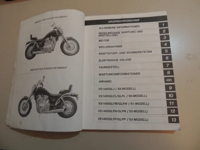 SUZUKI VS 1400 Intruder 1987-1993 Wartung Reparatur  Werkstatthandbuch 3