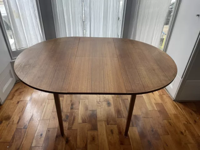 Mid Century Teak Extending Circular Dining Table only NO CHAIRS