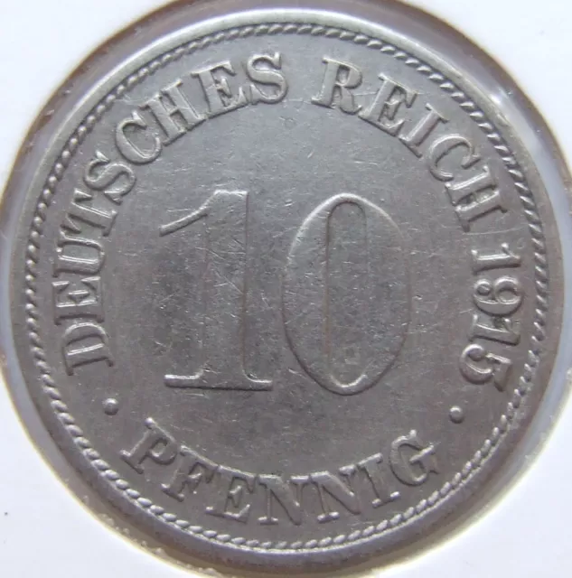 Moneta Reich Tedesco Impero Tedesco 10 Pfennig 1915 G IN Very fine