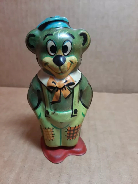 Vintage J. Chein Mechanical Tin Litho Bear Wind Up Toy