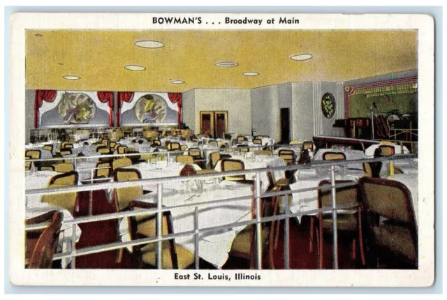 c1940's Bowman's Broadway At Main East St. Louis Illinois IL Unposted Postcard