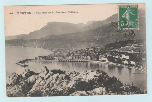 Cpa 06 - Menton : Vue Prise De La Frontière Italienne (Alpes-Maritimes) - Écrite