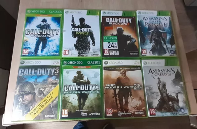Lot 8 jeux Xbox 360 Call of duty   assasins creed