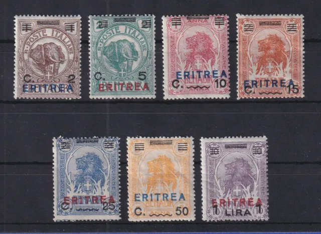 Italian Eritrea 1924 Elephant and Lion Head Mi.-No. 83-89 Set Complete  *