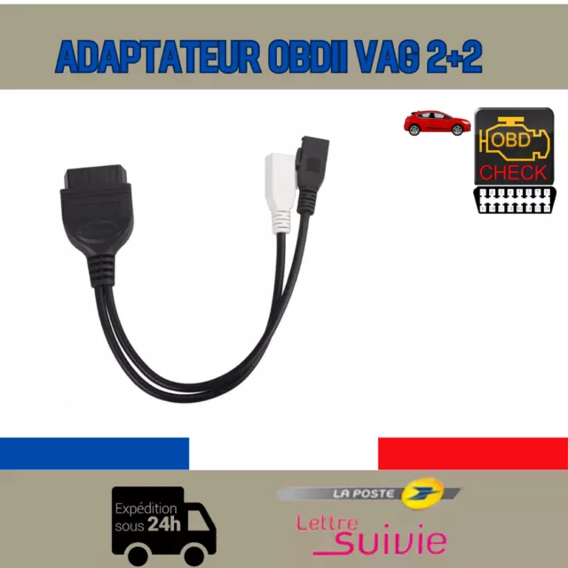 ADAPTATEUR VAG VW/Audi OBD 2+2 PIN vers OBD2