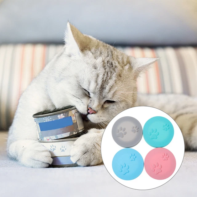 4 Pcs Pet Food Can Cover Silicone Can Cap Pet Can Lid Tin Cover