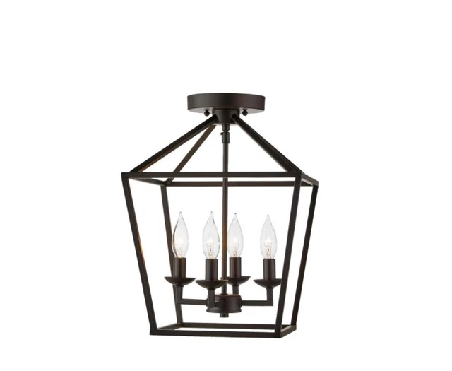 Home Decorators Collection Weyburn 16.5 in. 4-Light Bronze Semi-Flush Mount
